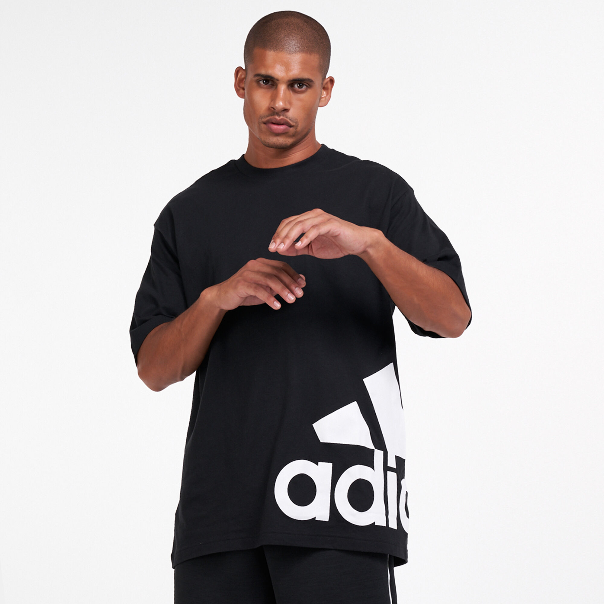 Adidas big badge of sport boxy tee clearance