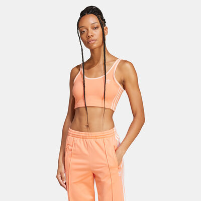 adidas Originals Women's Adicolor 3-Stripes Crop Top Orange