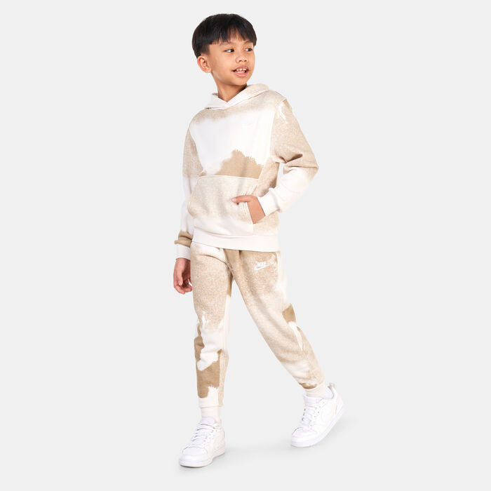Nike Kids' Club Fleece Washed Allover Print Hoodie Pink Nike Kids' Club Fleece Washed Allover Print Hoodie Pink image number 2