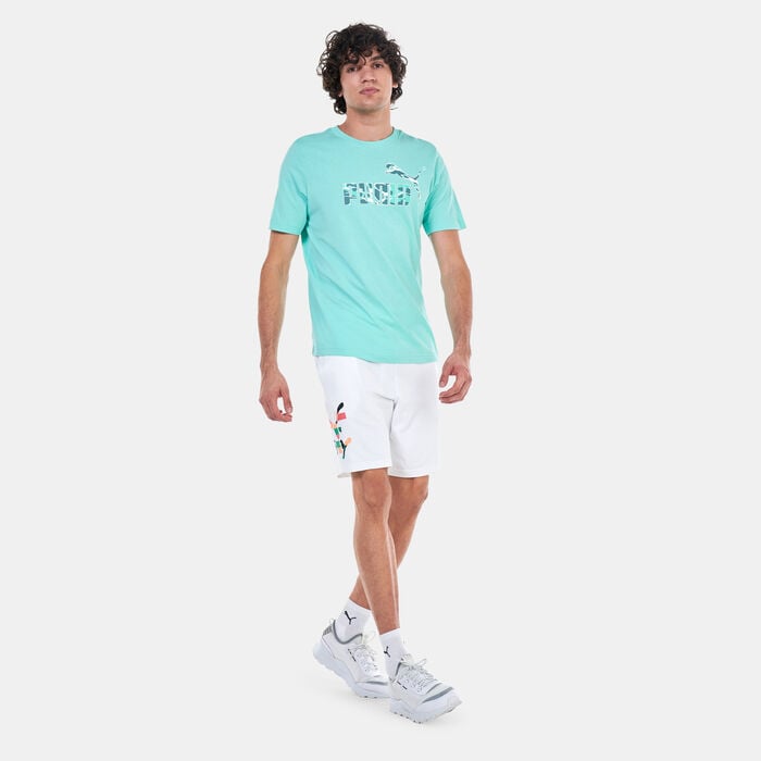 PUMA Men's Worldwide Graphic Shorts White PUMA Men's Worldwide Graphic Shorts White image number 2