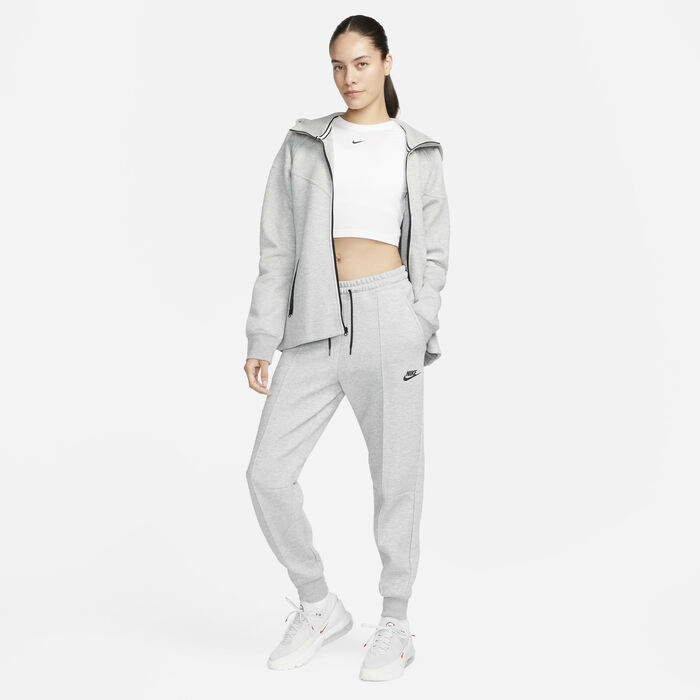 Nike Women's Sportswear Tech Fleece Mid-Rise Joggers Grey image number 7