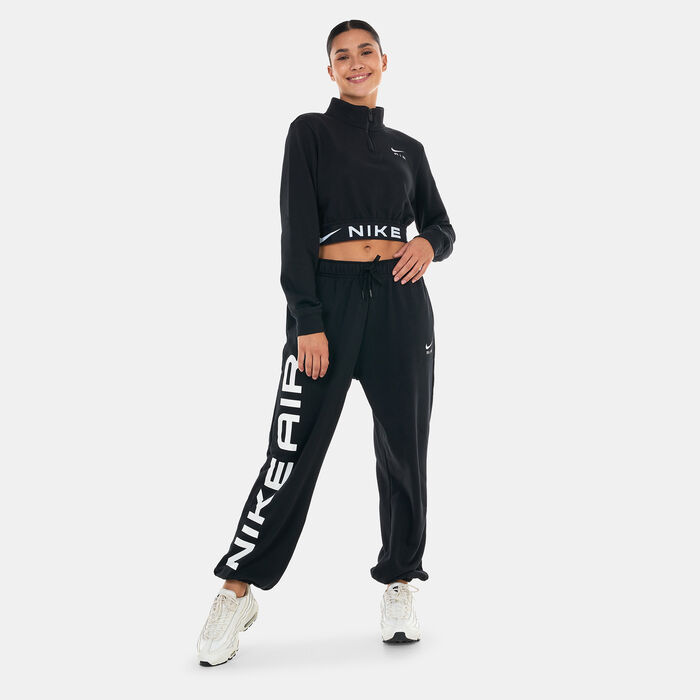 Nike Women's Sportswear Air Fleece High-Rise Sweatpants Black image number 2