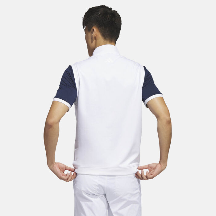 adidas Men's Elevated 1/4-Zip Golf Vest White image number 1