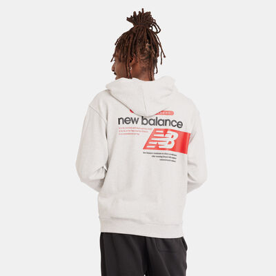 New Balance Men's Athletics French Terry Player Hoodie White New Balance Men's Athletics French Terry Player Hoodie White