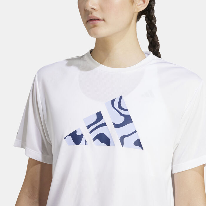 adidas Women's Run It Brand Love Running T-Shirt White adidas Women's Run It Brand Love Running T-Shirt White image number 3