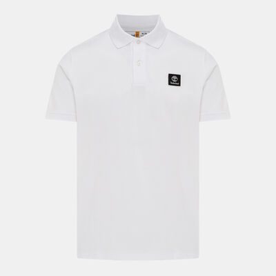 Timberland Men's Woven Badge Polo Shirt White Timberland Men's Woven Badge Polo Shirt White