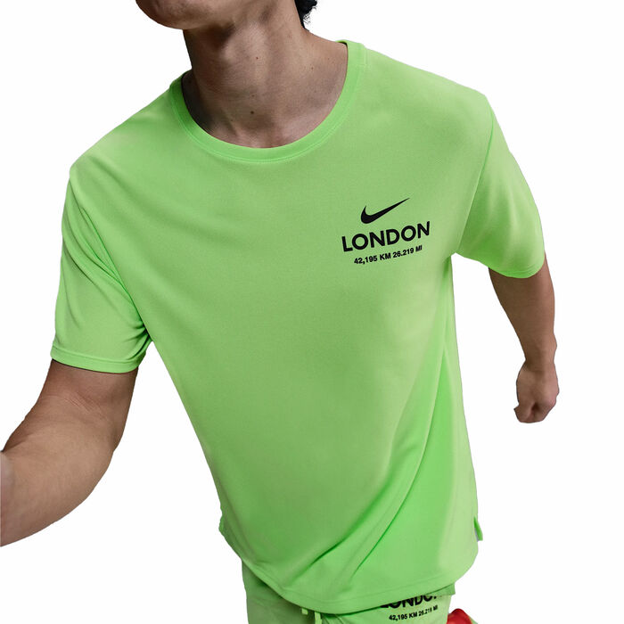 Nike Men's Miler Running T-Shirt Green Nike Men's Miler Running T-Shirt Green image number 4