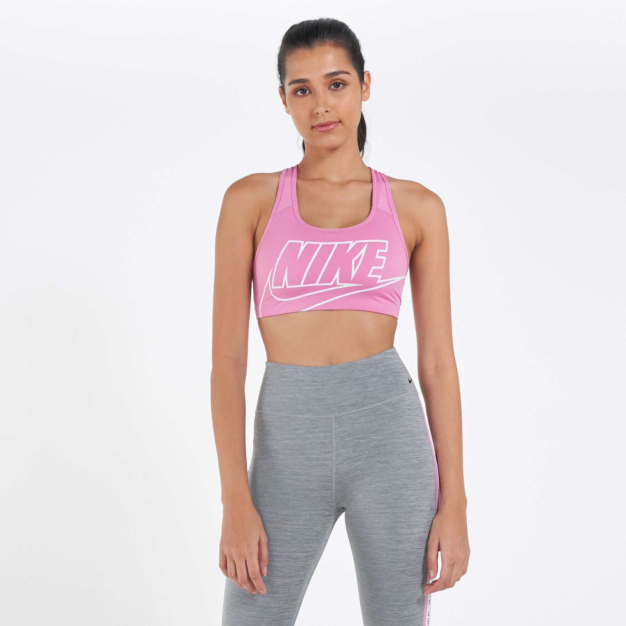 Buy Nike Women's Swoosh Futura Sports Bra Pink in KSA -SSS