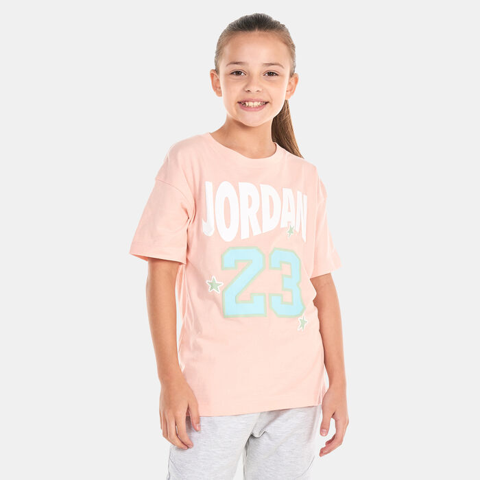 Jordan Kids' Icon Play Team T-Shirt (Older Kids) Pink image number 0