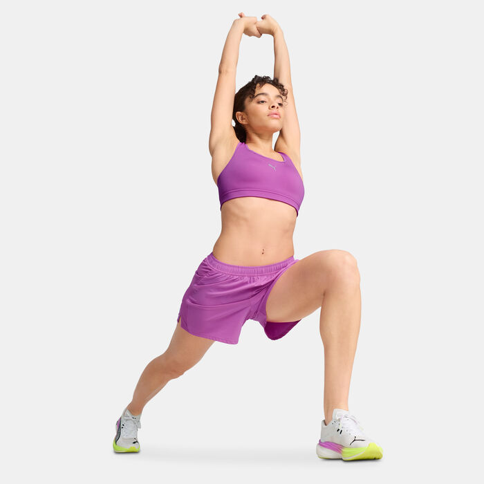 PUMA Women's 4KEEPS Medium-Support Running Sports Bra Purple image number 2