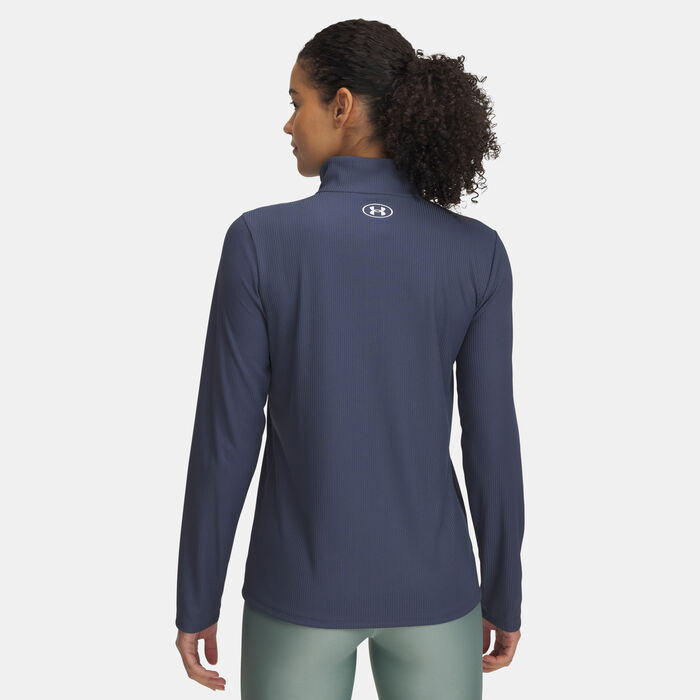 Under Armour Women's UA Tech Rib 1/2-Zip Top Grey Under Armour Women's UA Tech Rib 1/2-Zip Top Grey image number 1
