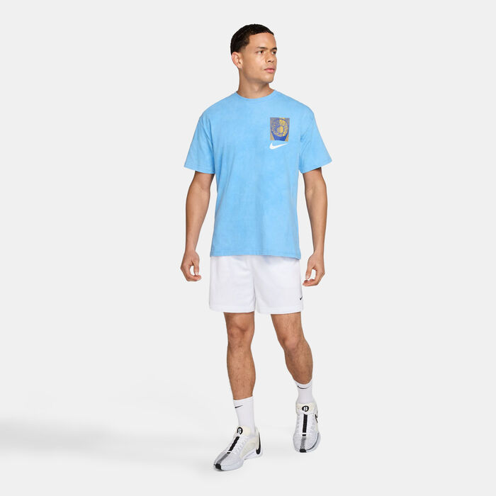 Nike Men's Dri-FIT Mesh Basketball Shorts White image number 2