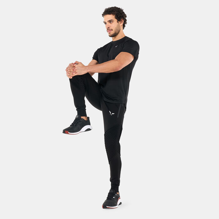 SQUATWOLF Men's Statement Ribbed Joggers Black image number 2