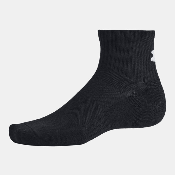 Under Armour Training Cotton Quarter-Crew Socks (3 Pairs) Black Under Armour Training Cotton Quarter-Crew Socks (3 Pairs) Black image number 0