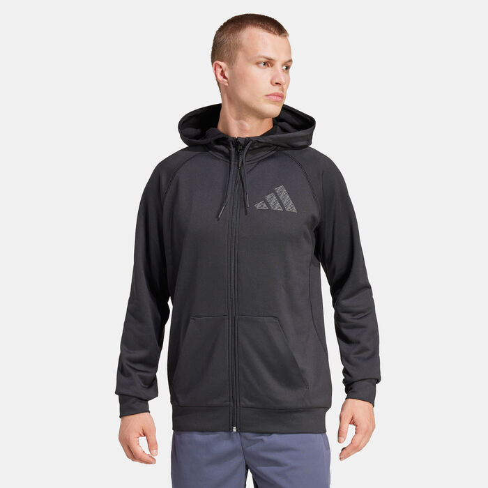adidas Men's Game and Go Full-Zip Training Hoodie Black image number 0