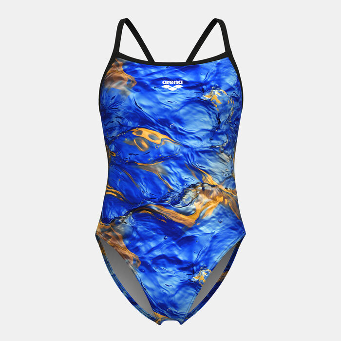 Arena Women's Allover Print One-Piece Swimsuit Blue image number 0