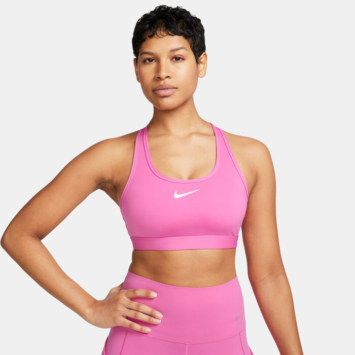 Nike Women's Dri-FIT Swoosh Medium-Support Training Sports Bra Pink Nike Women's Dri-FIT Swoosh Medium-Support Training Sports Bra Pink image number 1