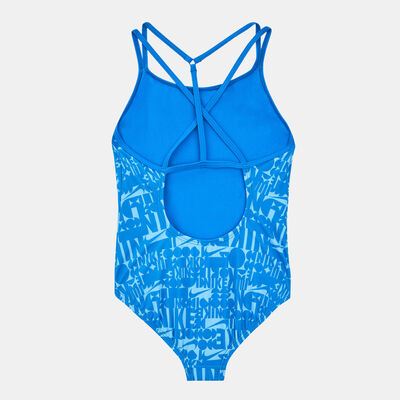 Nike Swim Kids' T-Crossback One-Piece Swimsuit Blue