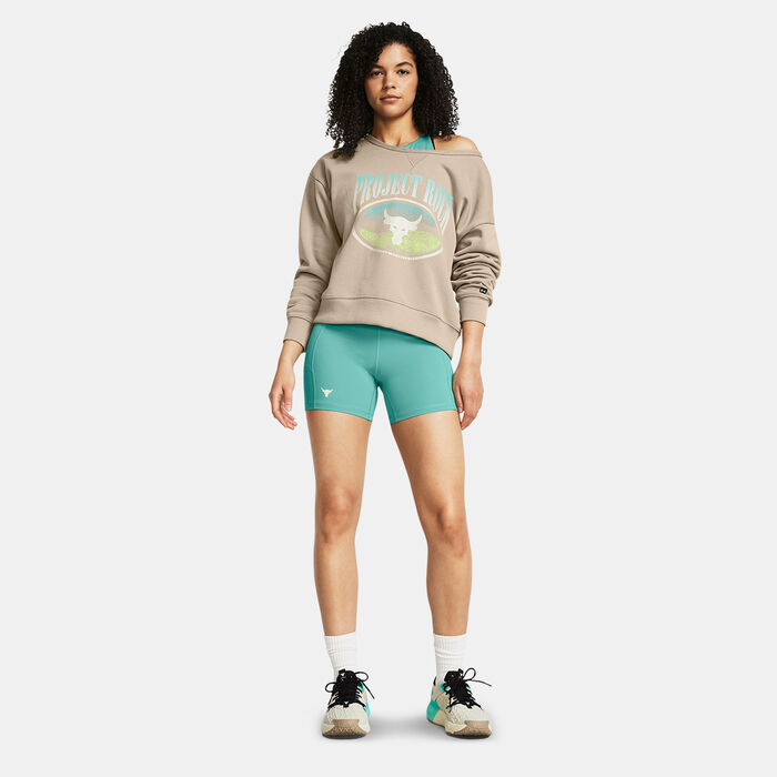 Under Armour Women's Project Rock Sweatshirt Brown Under Armour Women's Project Rock Sweatshirt Brown image number 2