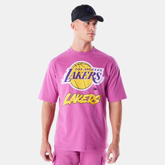 New Era Men's NBA Los Angeles Lakers Wordmark T-Shirt Purple New Era Men's NBA Los Angeles Lakers Wordmark T-Shirt Purple image number 0