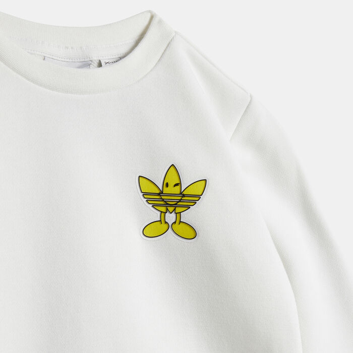 adidas Originals Kids' x Smiley World Sweatshirt and Pants Set White image number 1