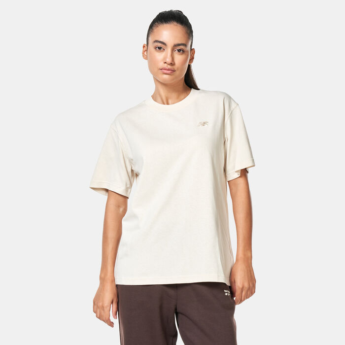 New Balance Women's Athletics Jersey T-Shirt Beige New Balance Women's Athletics Jersey T-Shirt Beige image number 0
