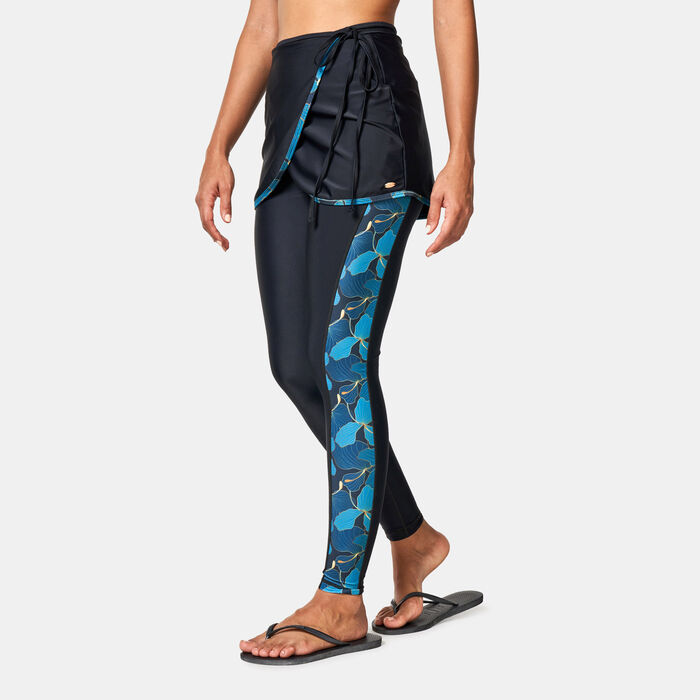 COEGA Women's Floral Printed Swim Wrap Black image number 0