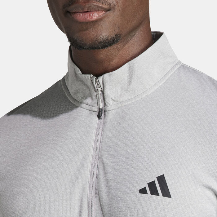 adidas Men's Train Essentials Training 1/4-Zip Top Grey image number 4