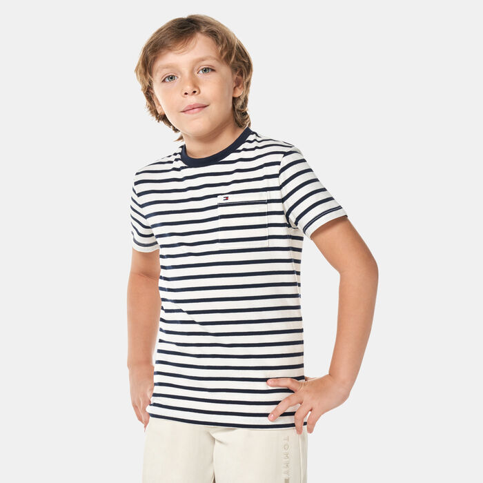 Tommy Hilfiger Kids' Breton Stripe Pocket T-Shirt (Older Kids) Blue image number 0