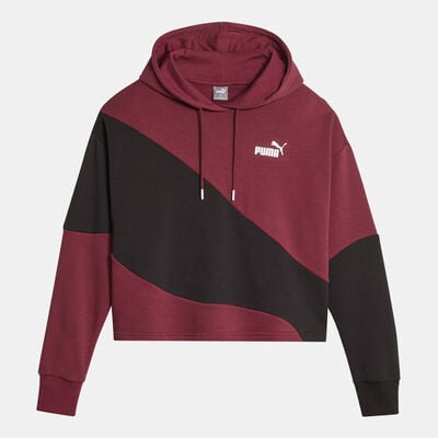 PUMA Women's POWER Cat Pullover Hoodie Maroon PUMA Women's POWER Cat Pullover Hoodie Maroon