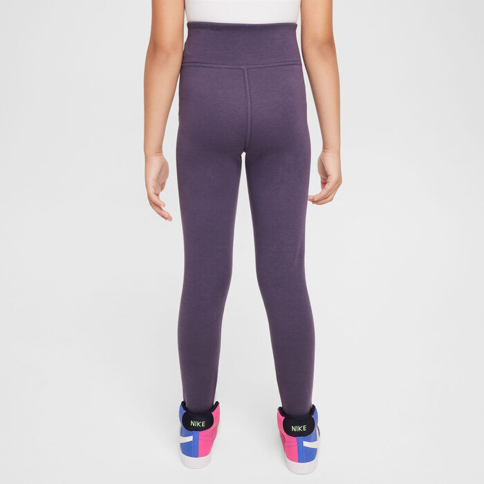 Nike Kids' Sportswear Classic High-Waisted Leggings Purple image number 1