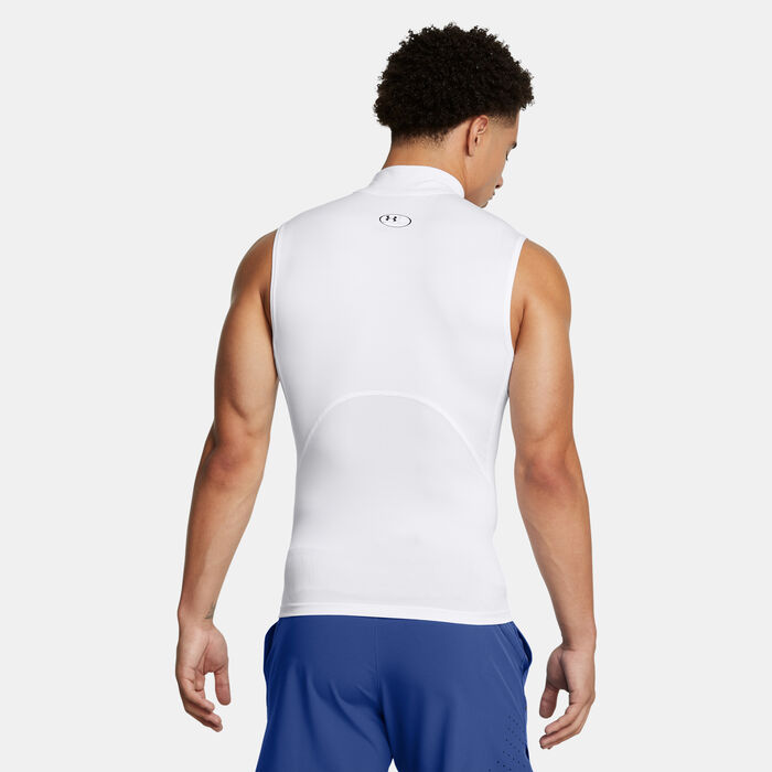 Under Armour Men's HeatGear Mock Sleeveless Training Top White Under Armour Men's HeatGear Mock Sleeveless Training Top White image number 1