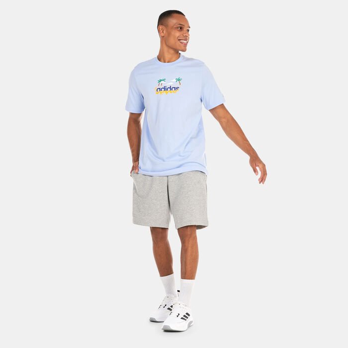 adidas Men’s Linear Beach-Bit Graphic T-Shirt Blue adidas Men’s Linear Beach-Bit Graphic T-Shirt Blue image number 2
