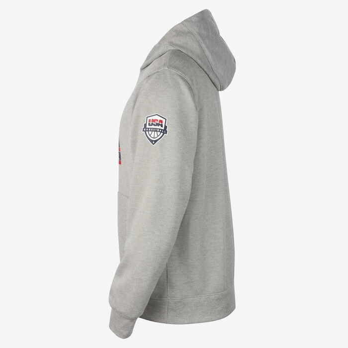 Nike Men's USA Practice Basketball Fleece Hoodie Grey Nike Men's USA Practice Basketball Fleece Hoodie Grey image number 2