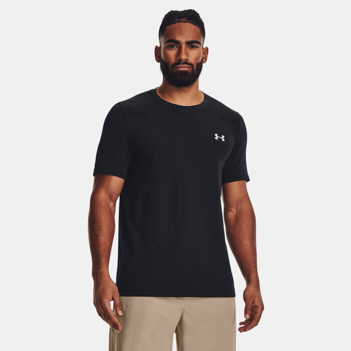 Under Armour Men's Seamless Grid Training T-Shirt Black Under Armour Men's Seamless Grid Training T-Shirt Black image number 0