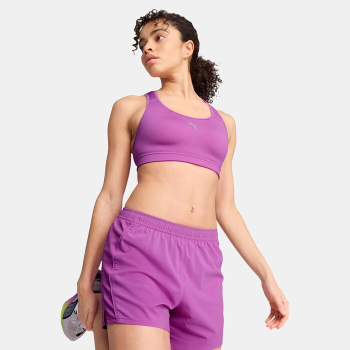 PUMA Women's 4KEEPS Medium-Support Running Sports Bra Purple image number 0