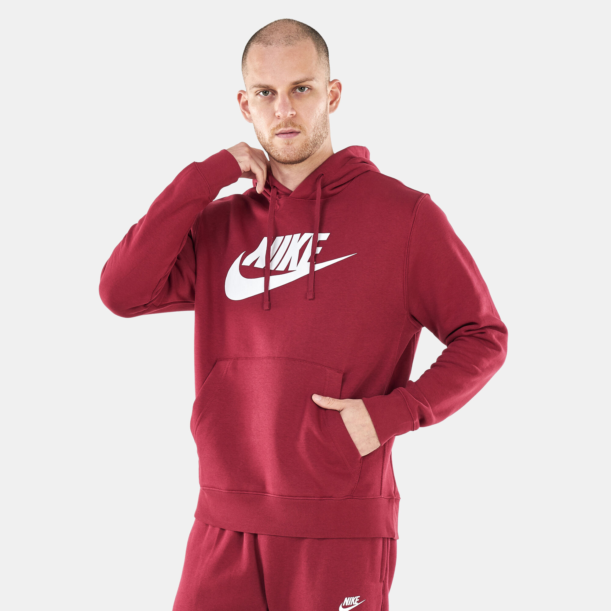 Red nike cotton hoodie top