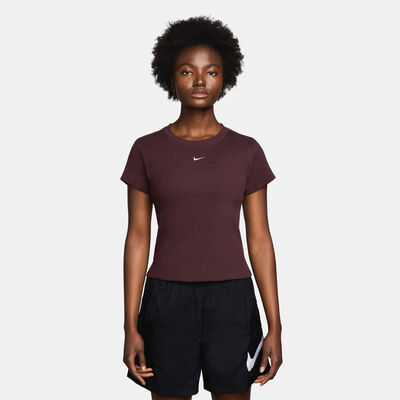 Nike Women's Ribbed T-Shirt Pink Nike Women's Ribbed T-Shirt Pink
