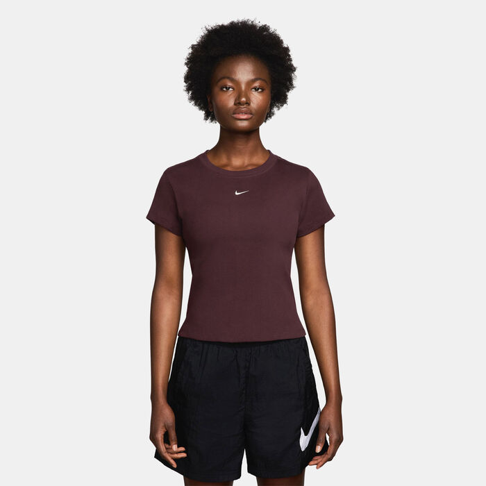 Nike Women's Ribbed T-Shirt Pink Nike Women's Ribbed T-Shirt Pink image number 0