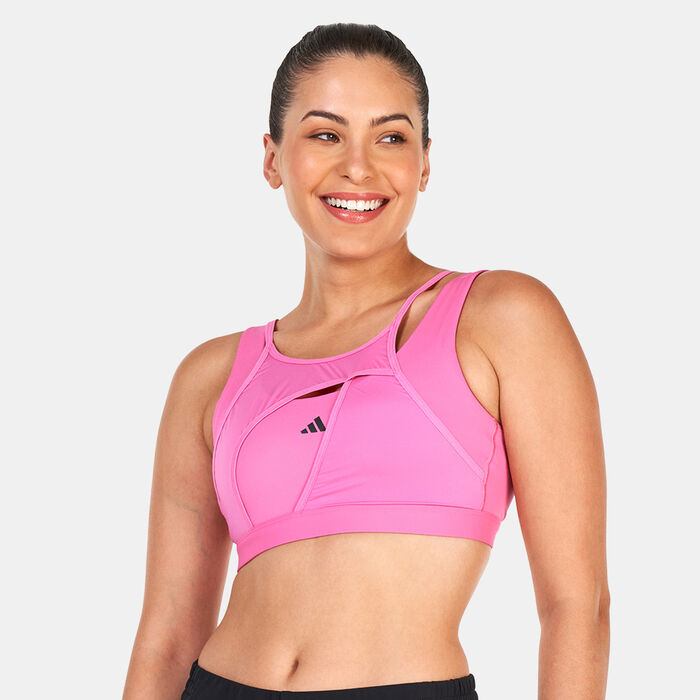 adidas Women's PowerImpact Luxe Medium-Support Sports Bra Pink adidas Women's PowerImpact Luxe Medium-Support Sports Bra Pink image number 0