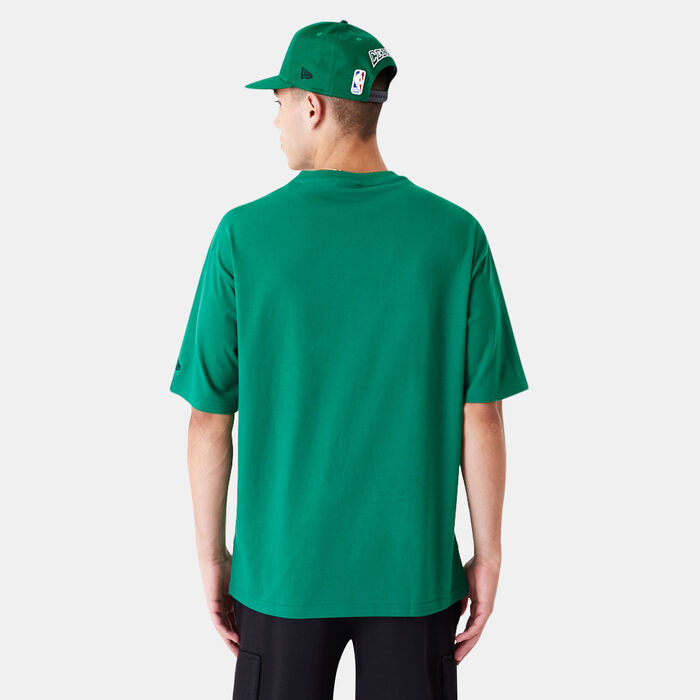 New Era Men's NBA Boston Celtics Large Wordmark T-Shirt Green New Era Men's NBA Boston Celtics Large Wordmark T-Shirt Green image number 1