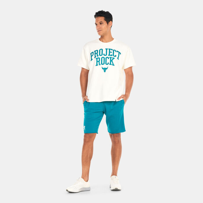 Under Armour Men's Project Rock Heavyweight Terry T-Shirt White Under Armour Men's Project Rock Heavyweight Terry T-Shirt White image number 2