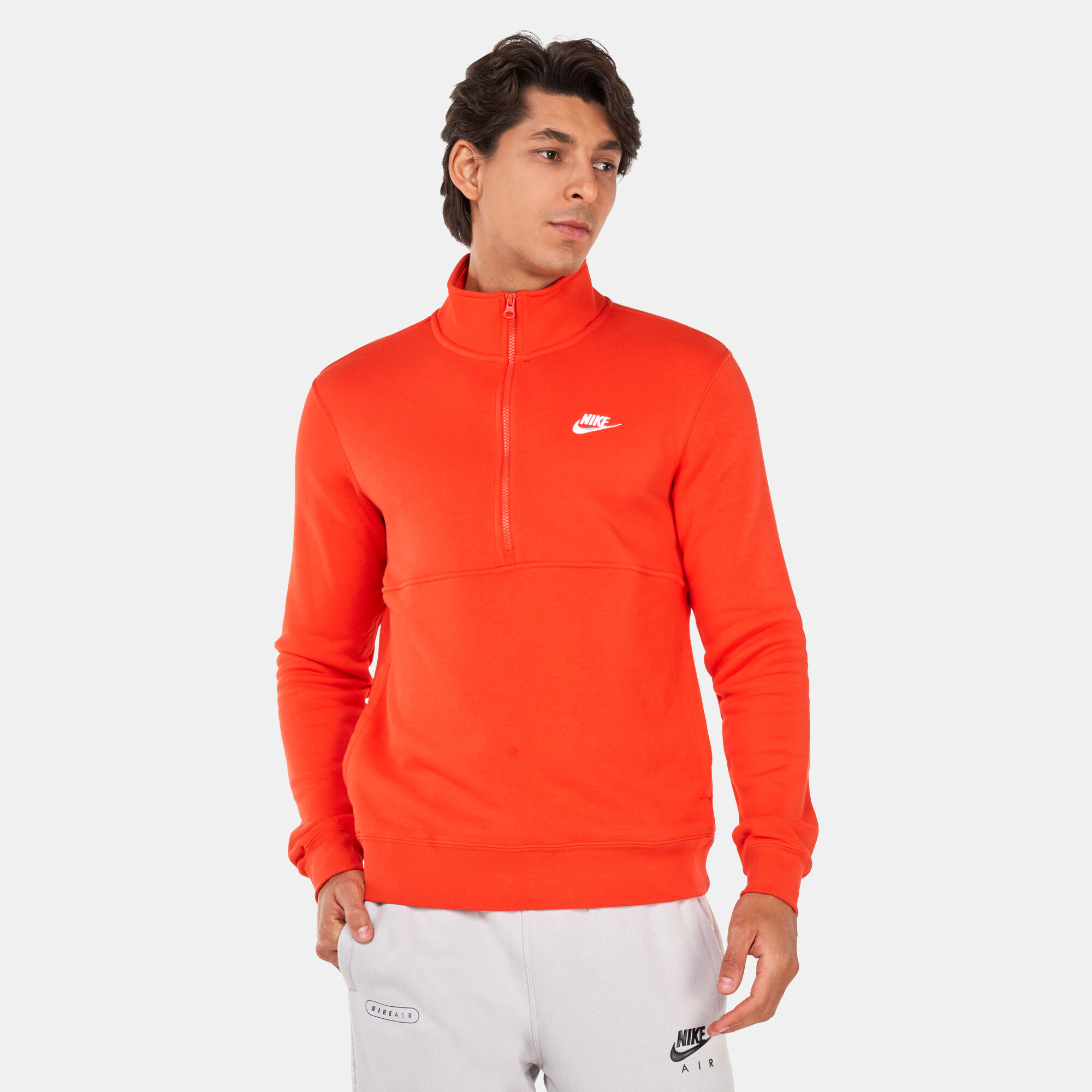 Men s Sportswear Club Brushed Back 1 2 Zip Sweatshirt