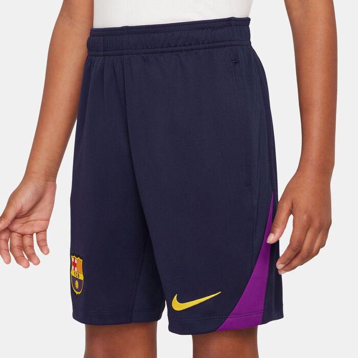 Nike Kids' FC Barcelona Strike Knit Football Shorts Purple image number 2