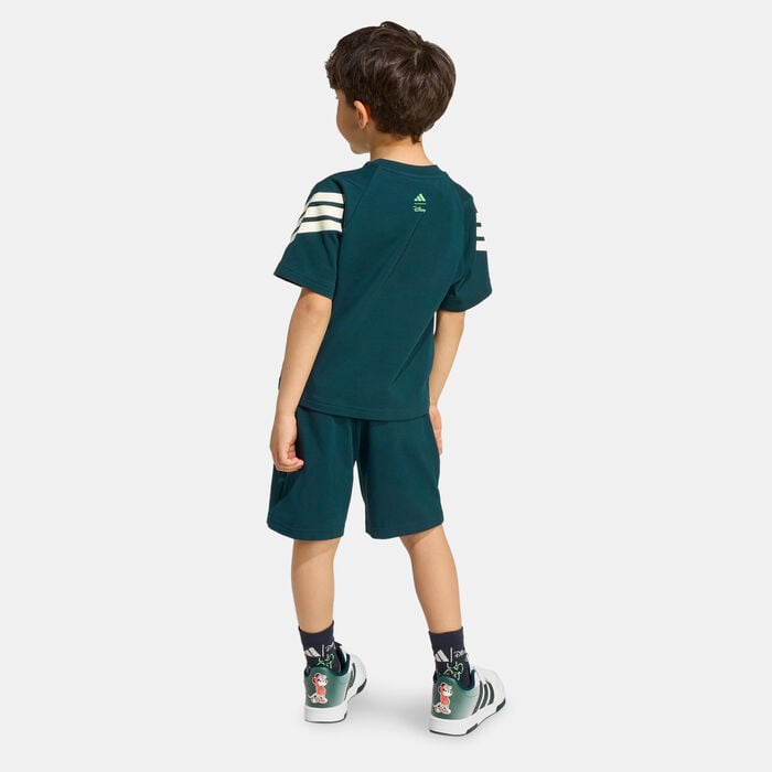adidas Kids' Disney Mickey Mouse T-Shirt And Shorts Set Green adidas Kids' Disney Mickey Mouse T-Shirt And Shorts Set Green image number 1
