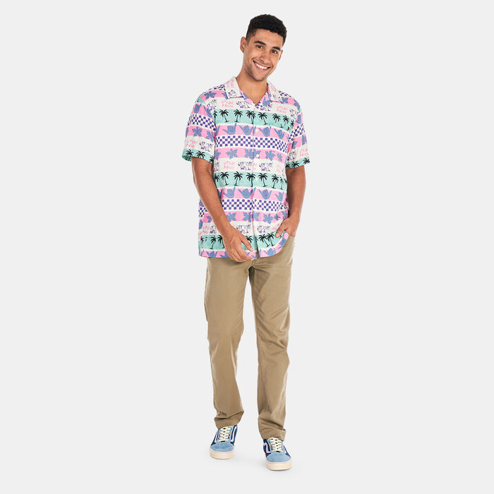 Vans Men's x Stranger Things California Stripe Shirt Pink Vans Men's x Stranger Things California Stripe Shirt Pink image number 2