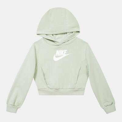 Nike Kids' Sportswear Club Fleece Crop Hoodie Green