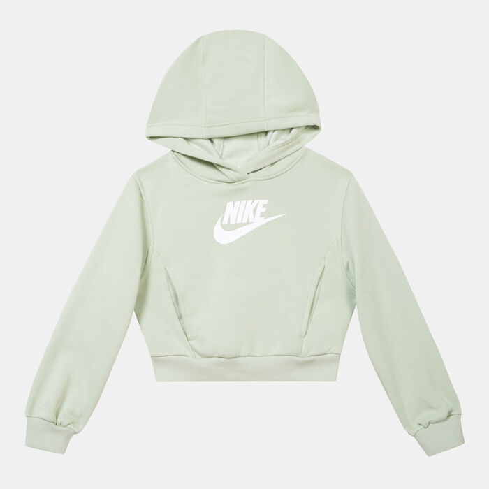 Nike Kids' Sportswear Club Fleece Crop Hoodie Green image number 0