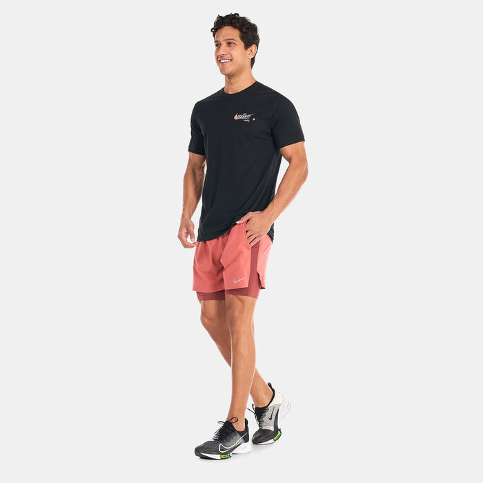 Nike Men's Dri-FIT Running T-Shirt Black Nike Men's Dri-FIT Running T-Shirt Black image number 2