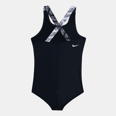 Nike Swim Kids' Script Logo Crossback One-Piece Swimsuit Black Nike Swim Kids' Script Logo Crossback One-Piece Swimsuit Black